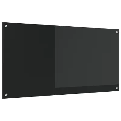 vidaXL Črna kuhinjska obloga 120x60x0,6 cm iz kaljenega stekla