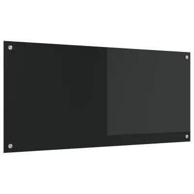 vidaXL Kuhinjski Zaslon Črna 110x50x0,6 cm Kaljeno Steklo