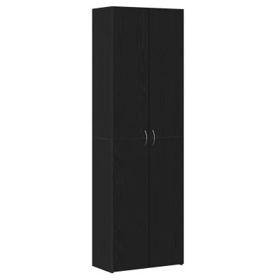 vidaXL Pisarniška omara Črna Oreh 60x32x190 cm Iz inženirskega lesa
