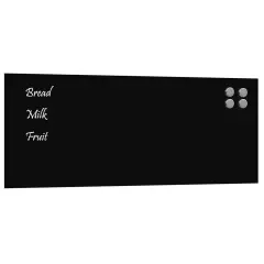 vidaXL Stenska magnetna tabla črna 100x40 cm kaljeno steklo