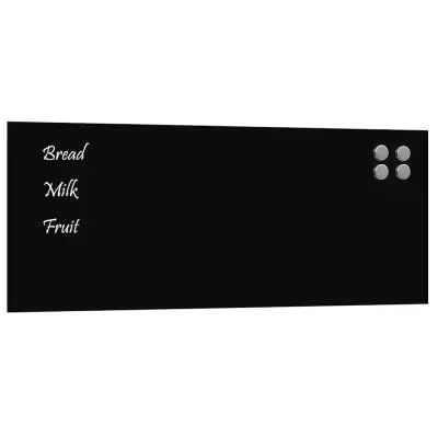 vidaXL Stenska magnetna tabla črna 100x40 cm kaljeno steklo
