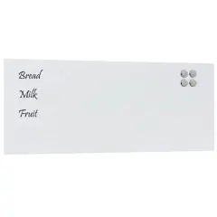vidaXL Stenska magnetna tabla bela 100x40 cm kaljeno steklo