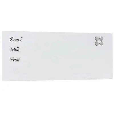 vidaXL Stenska magnetna tabla bela 100x40 cm kaljeno steklo