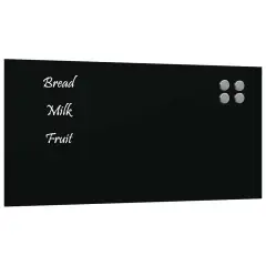 vidaXL Stenska magnetna tabla črna 60x30 cm kaljeno steklo