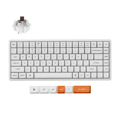 Keychron K2 Max QMK Wireless Mechanical Keyboard BELA Popolnoma sestavljena (Hot-Swappable), RGB osvetlitev Aluminijast okvir, Keychron Super Brown
