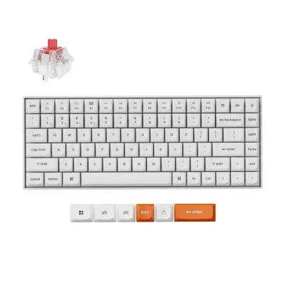 Keychron K2 Max QMK Wireless Mechanical Keyboard BELA Popolnoma sestavljena (Hot-Swappable), Bela osvetlitev, Keychron Super Red