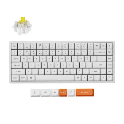 Keychron K2 Max QMK Wireless Mechanical Keyboard BELA Popolnoma sestavljena (Hot-Swappable), RGB osvetlitev Aluminijast okvir, Keychron Super Banana