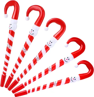 24 KOSOV božičnih kemičnih svinčnikov Candy Cane (modro črnilo)
