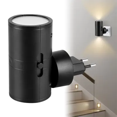 Nočna Lučka S Priključkom Usb In Toplo Svetlobo, Ki Jo Je Mogoče Zatemniti S Senzorjem - Črna Lupina