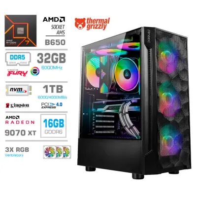 Računalnik MEGA TWR S7 R7-7700X/RX9070 XT/32GB-DDR5/2TB-4.0/750W/Brez OS RGB