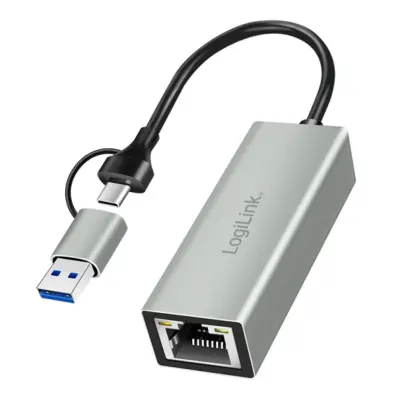 Mrežni adapter USB-C/A => LAN RJ45 10/100/1000 Logilink (UA0238B)