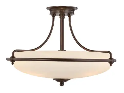 Elstead Griffin Stropna svetilka Palladian Bronze s 4 lučmi, pol vgradna, E27