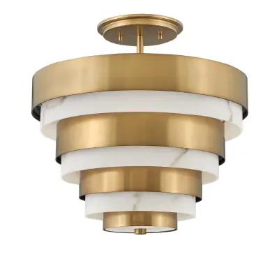 Quintiesse Hinkley Echelon Valjasta stropna svetilka Heritage Brass