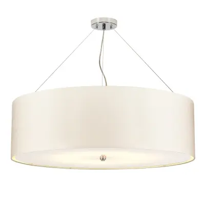 Elstead Lightbox Pearce 34" valjasta viseča svetilka s polirano kromirano stropno ploščo