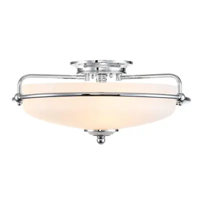 Elstead Quoizel Griffin Stropna svetilka Bowl, polirana kromirana