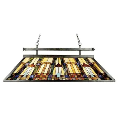 Elstead Inglenook Stropna svetilka Tiffany s 3 lučmi, bronasta, E27