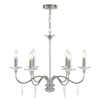 Elstead Finsbury Park 6-kraki lestenec s poliranim nikljem - senčniki niso vključeni, E14