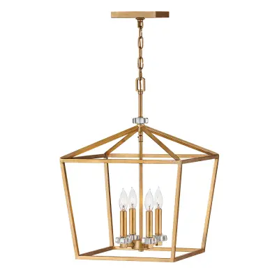 Quintiesse Hinkley Stinson Viseča stropna svetilka Lanterns Distressed Brass