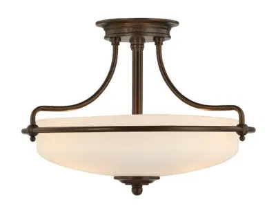 Elstead Griffin Stropna svetilka s 3 lučmi, delno vgradna, Palladian Bronze, E27