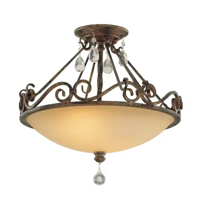 Chateau Feiss 2 Light Semi-Flush Light Mocha Bronze