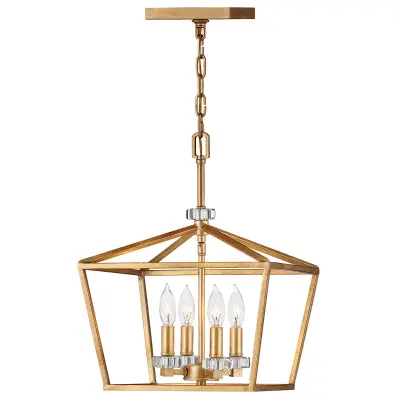 Quintiesse Hinkley Stinson Viseča stropna svetilka Lanterns Distressed Brass