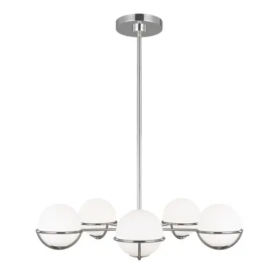 Elstead Apollo Obesek s 5 svetlečimi kroglami, polirani nikelj, G9