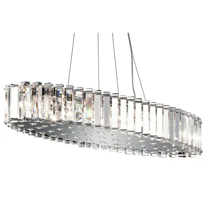 Elstead Crystal Skye 12 obeskov s kristali Light Island Bar, krom