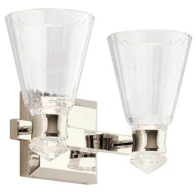 Quintiesse Kichler Kayva Integrirana LED stenska svetilka, polirani nikelj, 3000K, IP44