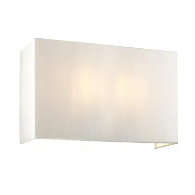 Elstead Lightbox Velika kvadratna stenska svetilka Riley z medeninastim senčnikom iz umetne svile v slonokoščeni barvi