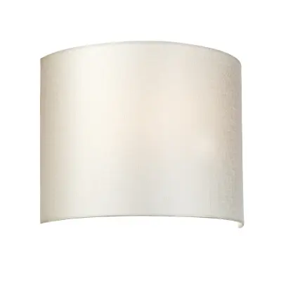 Elstead Lightbox Stenska svetilka Cooper srednje velikosti, ukrivljena, medenina, senčnik iz slonokoščevine in umetne svile