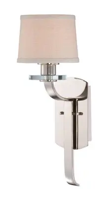 Elstead Sutton Place Notranja stenska svetilka s svečo, 1 lučka, Imperial, srebrna, s senčnikom, E27