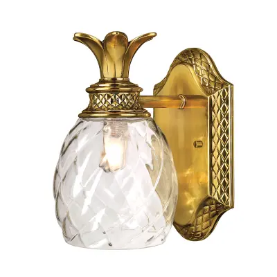 Plantation (Bath) Stenska svetilka Hinkley z 1 lučjo, polirana medenina, IP44