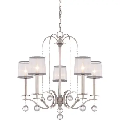 Elstead Whitney Lestenec s 5 lučmi, več krakov, srebrne barve, E14