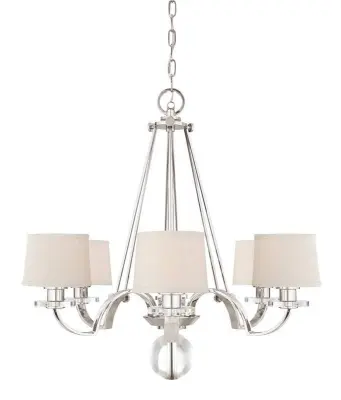 Elstead Sutton Place Lestenec s 6 lučmi, večkraki, srebrne barve, E27