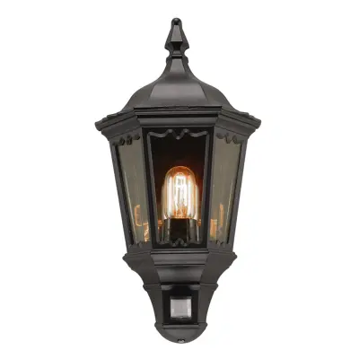 Elstead Medstead Zunanja pol-lampa, 1 luč, črna, s PIR senzorjem gibanja IP43, E27