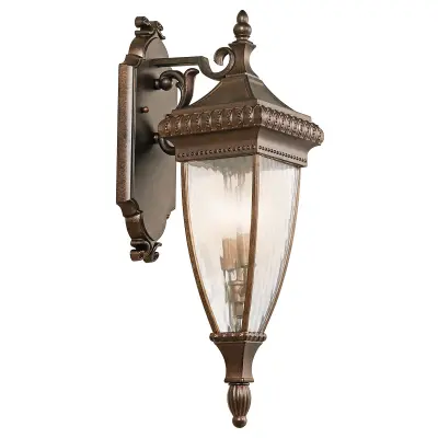 Elstead Venetian Rain Zunanja stenska svetilka z 2 lučema, srednje velika, brušena bronasta, IP44, E14