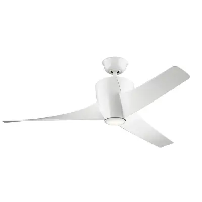 Elstead Kichler Phree Stropni ventilator s 3 lopaticami, 142 cm, LED lučka, bela, daljinski upravljalnik