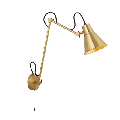 Searchlight Swing Arm Stenska svetilka iz medenine, kovina
