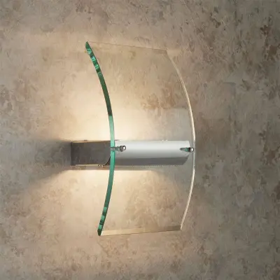 Searchlight LED steklena stenska svetilka krom
