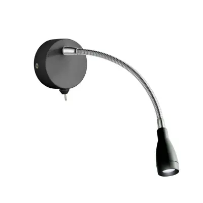 Searchlight Flexi Wall LED nastavljiva stenska svetilka LED bralna svetilka črne barve