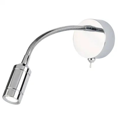 Searchlight LED 1-lučna notranja nastavljiva stenska bralna svetilka, kromirana