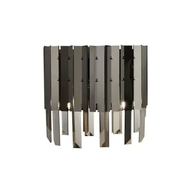 Searchlight Rotunda Stenska svetilka z 2 lučema, črna, dimljeni kristal