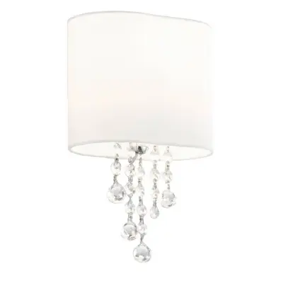 Searchlight Nina Notranja stenska svetilka z 1 lučjo, kromirana, kristalna s senčnikom, E14