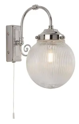Searchlight Belvue 1 kopalniška svetilka krom, stekleni senčnik IP44, E14