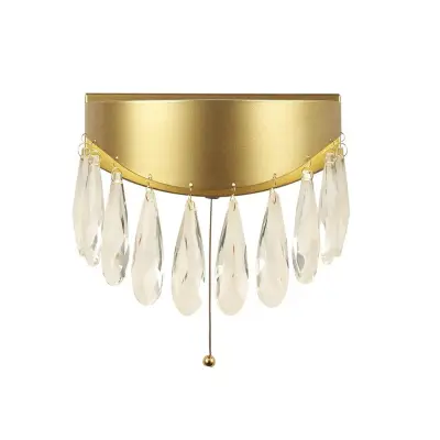 Searchlight Jewel LED stenska svetilka, zlata, kristalna 4000K