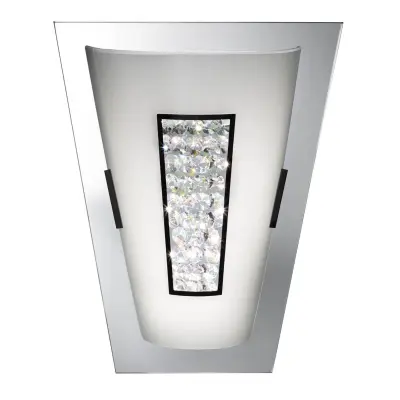 Searchlight Vgrajena LED stenska kopalniška svetilka z ogledalom, kromirana, črna IP44