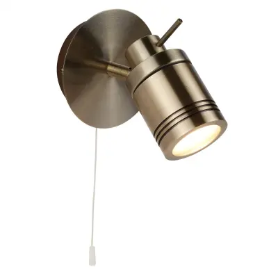 Searchlight Samson LED stenska svetilka za kopalnico z 1 lučjo, antična medenina, IP44, GU10