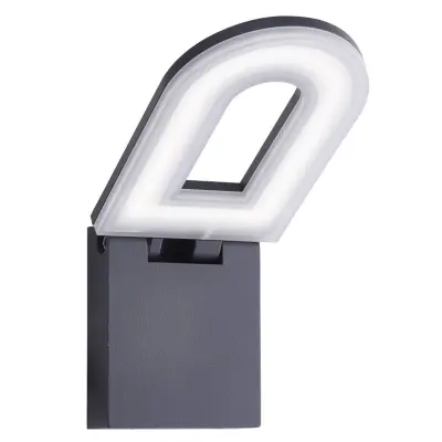 Searchlight Manhattan Zunanja LED stenska svetilka iz matiranega aluminija, siva IP44