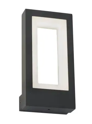 Searchlight Berlin Zunanja LED stenska/verandna svetilka temno siva, matiran difuzor IP44 4000K