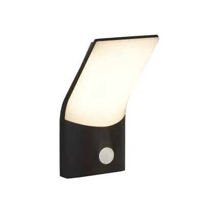 Searchlight Copenhagen Zunanja stenska LED svetilka z 1 lučko, PIR senzor, lito pod tlakom, opalni senčnik IP54 3000K